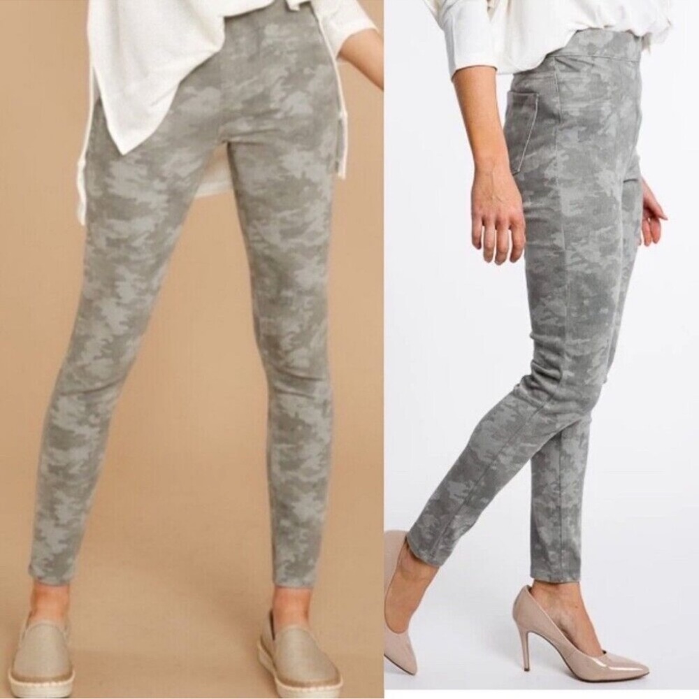 Spanx Ankle Camo Stone Wash Jeggings Size Large Pull On‎